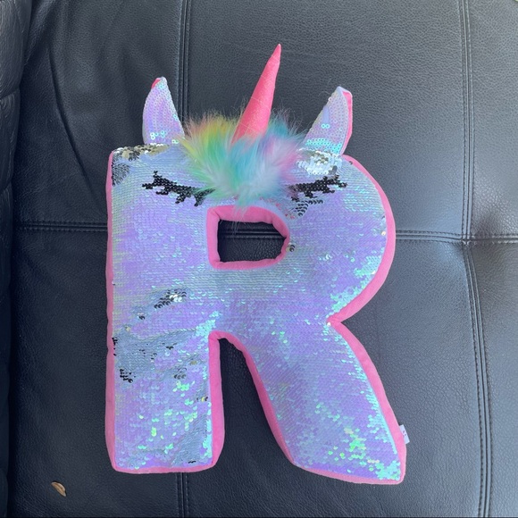 justice unicorn letter pillow